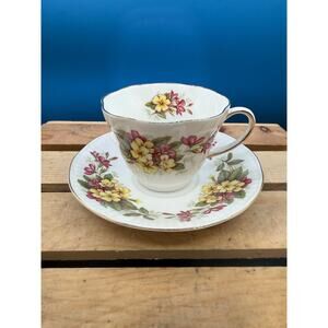 Vintage Rosina Bone China England Wild Flowers Cup & Saucer Set